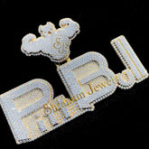 Diamond Pit Bull Pendant 14K solid Gold - 23.70 CTW