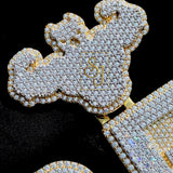 Diamond Pit Bull Pendant 14K solid Gold - 23.70 CTW