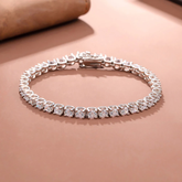 3MM Natural Diamond VVS Unisex Tennis Bracelet Luxury Gold Jewelry