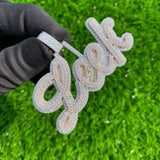 Custom Gold Letter Pendants Men's Icy Hip Hop Charm - 8.16 CTW