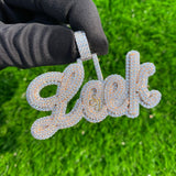 Custom Gold Letter Pendants Men's Icy Hip Hop Charm - 8.16 CTW