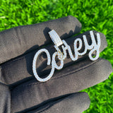Custom COREY Letter Diamond iced out Pendant 14K Solid Gold - 2.7 CTW