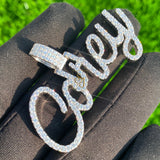 Custom COREY Letter Diamond iced out Pendant 14K Solid Gold - 2.7 CTW
