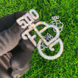 Men's FB Letter Moissanite Custom pendant 14k solid Gold - 3.98 CTW