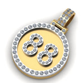 Custom Lucky Initial Number Diamond Pendant - 1.64 CTW