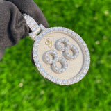Custom Lucky Initial Number Diamond Pendant - 1.64 CTW
