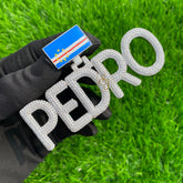 Diamond Name Pendant “Pedro” in 10K solid Gold – 7.56 CTW