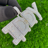 Custom IDDY Letter Water Drop iced-out Diamond Pendant - 15.76 CTW