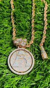 Custom Letter Diamond Pendant 14K Solid Gold - 5.24 CTW