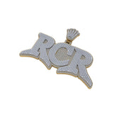 Men's Gold Letter Moissanite Diamond Pendant