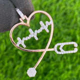 Heart Stethoscope Delicate Pendant - 0.47 CTW
