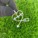 Heart Stethoscope Delicate Pendant - 0.47 CTW