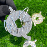 Premium Custom WR letter vvs Round icy Pendant - 13.93 CTW