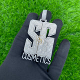 Custom SG Letter Diamond Pendant 14K Solid Gold - 10.29 CTW