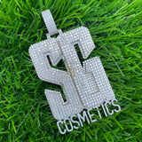 Custom SG Letter Diamond Pendant 14K Solid Gold - 10.29 CTW