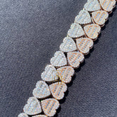 Luxury 10MM VVS Baguette Heart Tennis Bracelet: Unisex Diamond Elegance