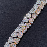 Luxury 10MM VVS Baguette Heart Tennis Bracelet: Unisex Diamond Elegance