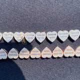 Luxury 10MM VVS Baguette Heart Tennis Bracelet: Unisex Diamond Elegance