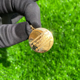 Custom Round Urdu Letter Real 14K Solid Gold Pendant for Men