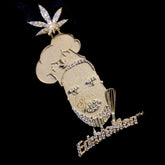 14K Gold Edible Man Diamond Pendant Premium VVS Natural Diamonds - 0.51 CTW