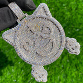 Gold Smiley Face Pendant Natural VVS Diamonds - 15.04 CTW