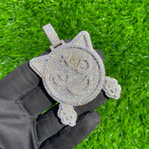 Gold Smiley Face Pendant Natural VVS Diamonds - 15.04 CTW