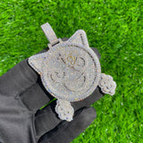 Gold Smiley Face Pendant Natural VVS Diamonds - 15.04 CTW