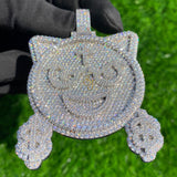 Gold Smiley Face Pendant Natural VVS Diamonds - 15.04 CTW