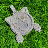 Gold Smiley Face Pendant Natural VVS Diamonds - 15.04 CTW