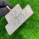 10K Gold Custom Name Pendant Baguette Diamonds - 30.86 CTW