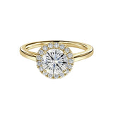 50 Pointer Round Lab Diamond Wedding Solitaire Ring in Gold