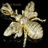 Insect Diamond Pendant 10k Solid Gold - 1.29 CTW