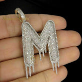 Custom Letter Diamond Pendant 14K Solid Gold - 4.59 CTW