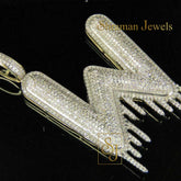 Custom Letter Diamond Pendant 14K Solid Gold - 4.59 CTW