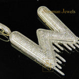 Custom Letter Diamond Pendant 14K Solid Gold - 4.59 CTW