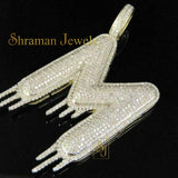 Custom Letter Diamond Pendant 14K Solid Gold - 4.59 CTW