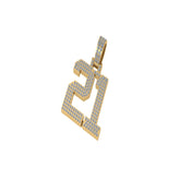 Number Diamond Pendant | 21 Natural Diamond Pendant - 1.51 CTW