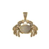 Crab Cancer Zodiac Sign Moissanite 14K solid gold Diamond Pendant - 1.36 CTW