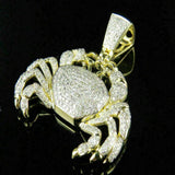 Crab Cancer Zodiac Sign Moissanite 14K solid gold Diamond Pendant - 1.36 CTW