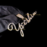 Custom Letter 10K Solid Gold Diamond Pendant - 1.12 CTW