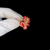 Custom Enamel Necklace Charms | Glow in Dark Letter Pendant - 0.40 CTW