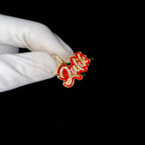 Custom Enamel Necklace Charms | Glow in Dark Letter Pendant - 0.40 CTW