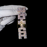 Custom Vertical Letter Pendant 14K Solid Gold - 11.56 CTW