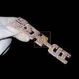 Custom Vertical Letter Pendant 14K Solid Gold - 11.56 CTW