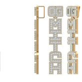 Custom Vertical Letter Pendant 14K Solid Gold - 11.56 CTW