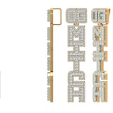 Custom Vertical Letter Pendant 14K Solid Gold - 11.56 CTW