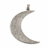Moon Diamond Pendant 10k Solid Gold - 2.18 CTW