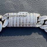 18MM Iced Out Baguette Diamond Cuban Link Chain for Men