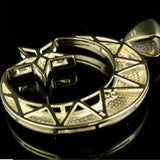 Crescent Moon Diamond Pendant 14K Solid Gold - 1.88 CTW