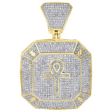 Ancient ANKH Dog Tag Diamond Pendant - 3.34 CTW